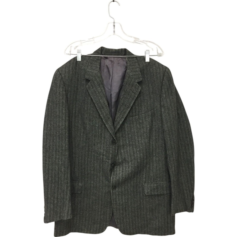Derek Rayne‎ Mens Kashmir and Wool Three-Button Long Sleeve Blazer Suit Formal